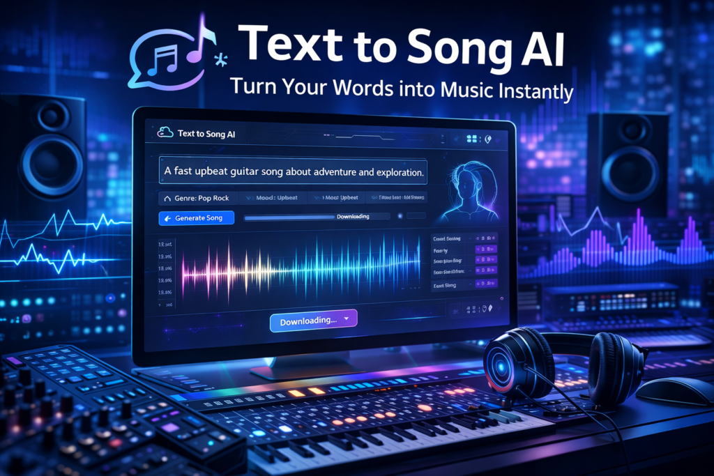 Text to Song AI generating music from text prompt