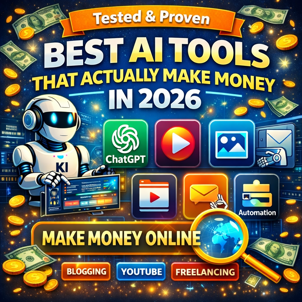 best ai tools that actually make money in 2026 infographic for passive income and online business