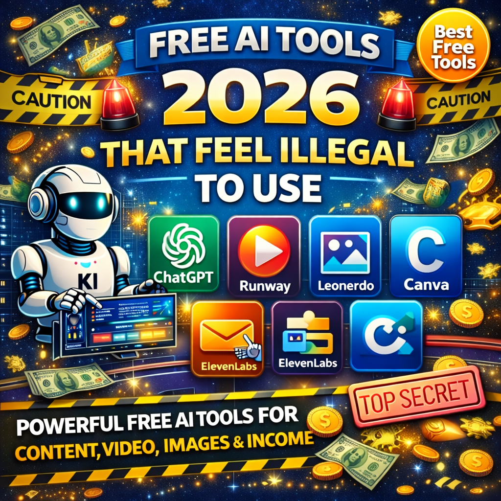 free ai tools 2026 infographic – best free ai tools for making money online and content creation